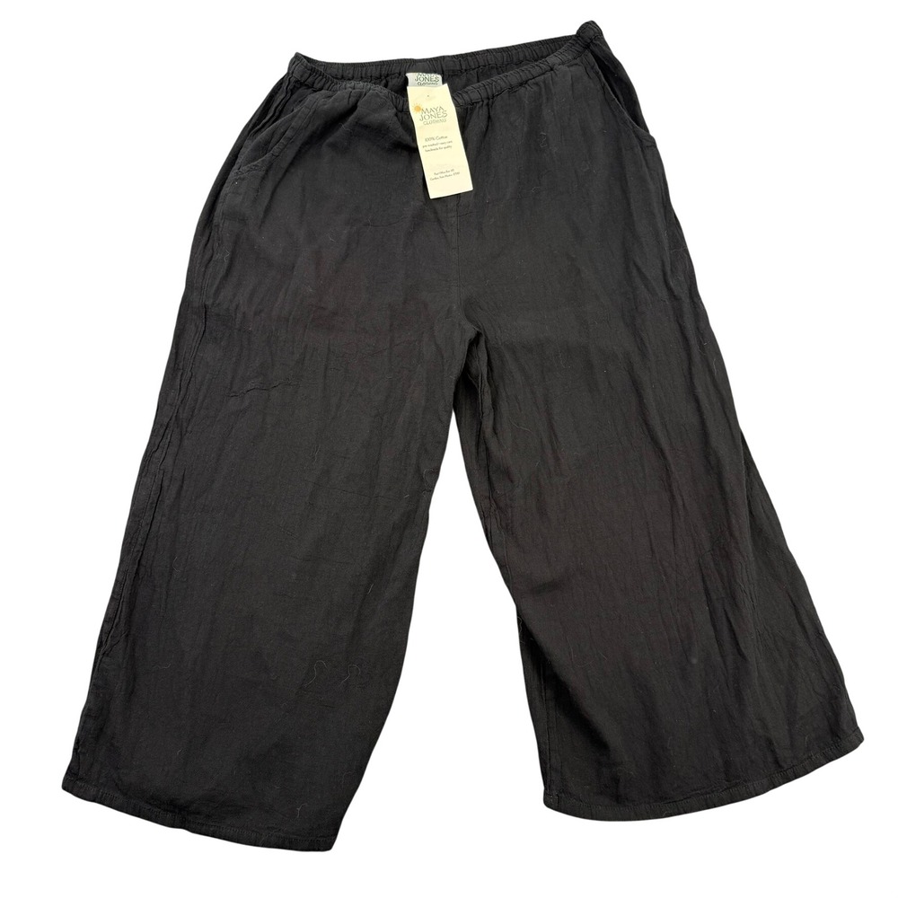 Maya Jones Clothing Pants Women M Cotton Gauze Lagenlook Boho Minimalist Coastal